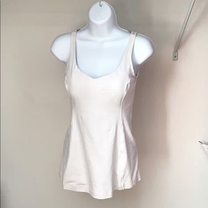 White Lululemon running/yoga tank
